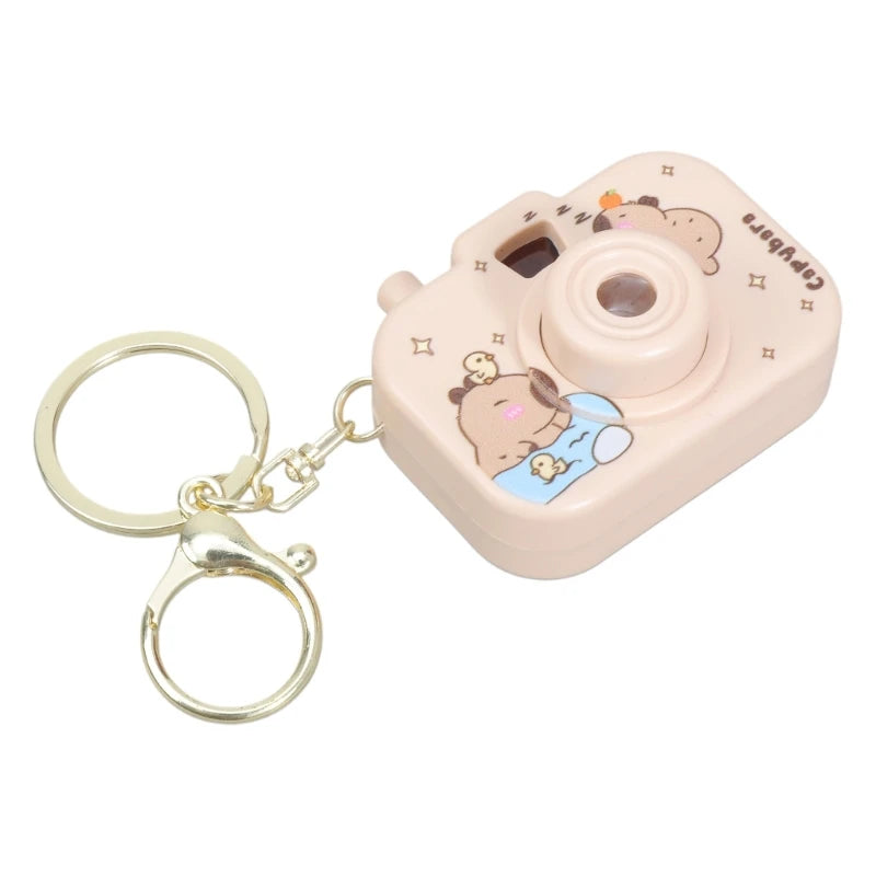 New Capybara Projection Camera Keychain Cartoon Kawaii Mini Camera Keyring Hanging Decoration Fashion Backpack Pendant