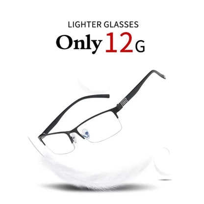 2023 Stainless Steel Bifocal Reading Glasses for Mens Anti Blue Light Business Half Frame Presbyopia Eyeglasses +1.0 To +4.0