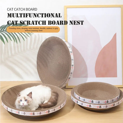 Cat Scratching Board Claw Sharpener Cat Nest No Shavings Corrugated Paper No Debris Cat Paw Basin Wear Resistant Bowl Shaped Toy