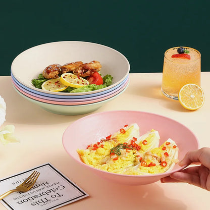 Wheat Straw Soup Bowl Microwavable Plastic Tableware Fruit Salad Bowls Cereal Ramen Pasta Dishes Dinner Plate kitchen Utensils