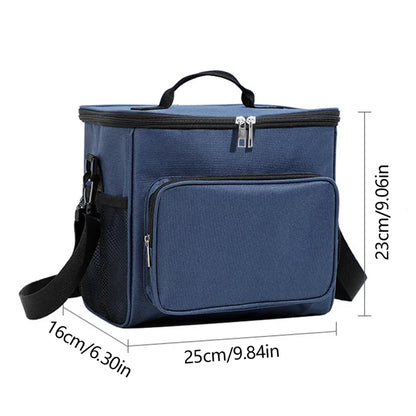 Portable lunch bag food thermal box durable waterproof office cooler lunchbox with adjustable shoulder strap insulated case. ZMT