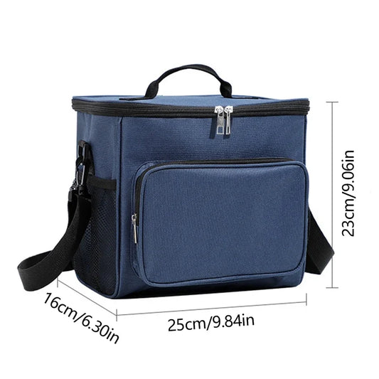 Portable lunch bag food thermal box durable waterproof office cooler lunchbox with adjustable shoulder strap insulated case. ZMT