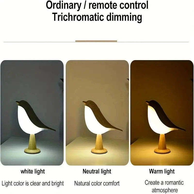 Modern Night Light Touch Control Bedroom Table Reading Lamp Home Tool Cute Small Bird Shape Protect Sleeping Creative Atmosphere