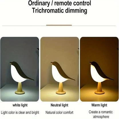 Modern Night Light Touch Control Bedroom Table Reading Lamp Home Tool Cute Small Bird Shape Protect Sleeping Creative Atmosphere