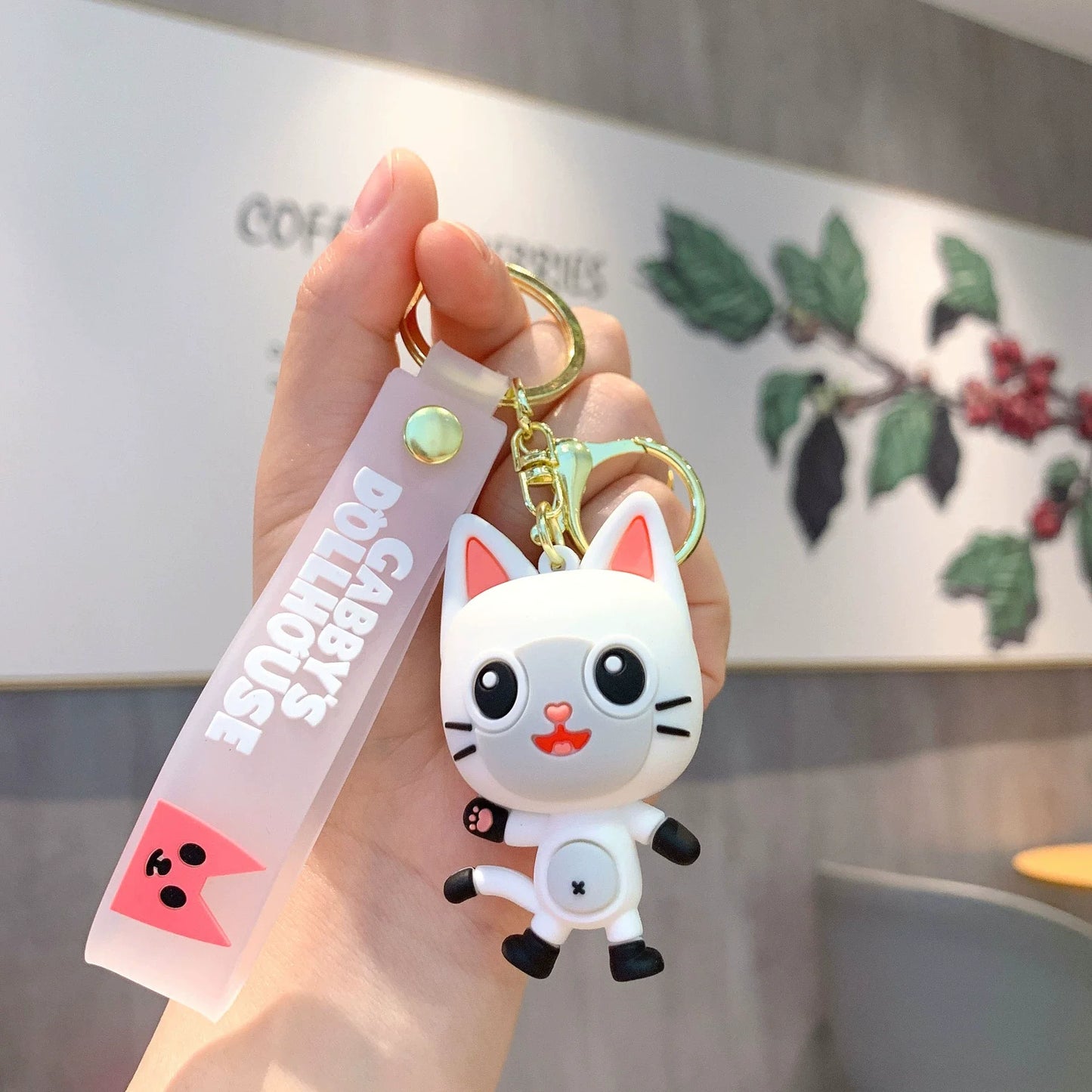 Cute Cat Keychain Anime Gabby Doll Keyring Keychains for Men Friends Key Chain Accessories Women's Bag Charms Jewelry Wholesale