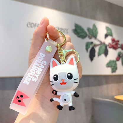 Cute Cat Keychain Anime Gabby Doll Keyring Keychains for Men Friends Key Chain Accessories Women's Bag Charms Jewelry Wholesale