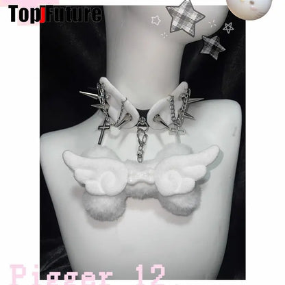Women Y2K Girl bloody punk Harajuku Gothic Lolita sick injured short necklace Halloween cosplay props subculture Chokers Choker