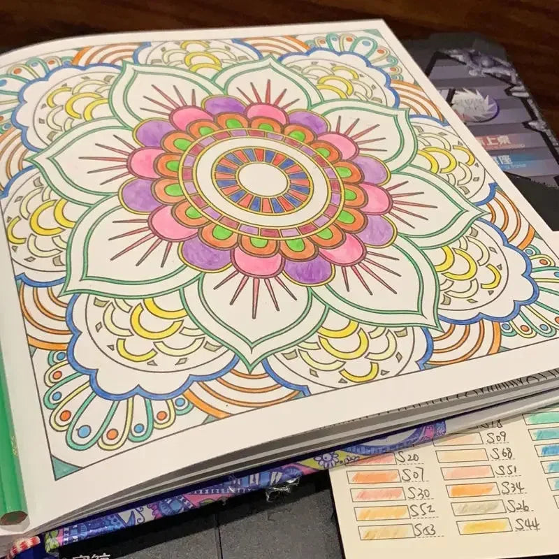 Mandala Painting Adult Stress Reduction Therapy Psychological Decompression Coloring Book Graffiti Painting Hardcover Art Book
