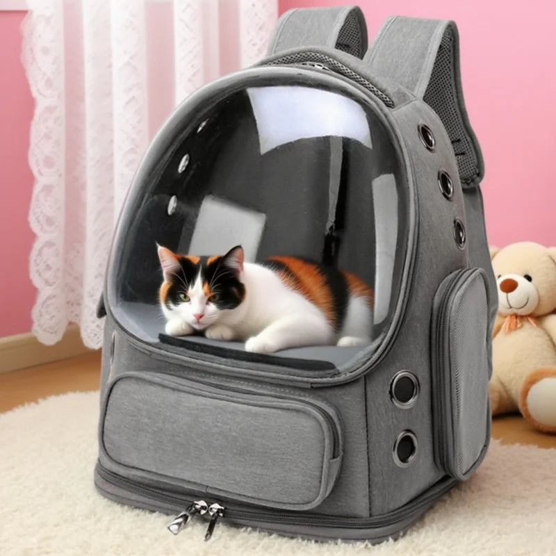 Transparent Pet Carrier Backpack Outdoor Travel Essential for Cats Small Dogs Breathable Design Comfortable Premium Pet Supplies