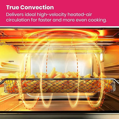 Popular.Extra Large Countertop Convection Oven 10-in-1 Combo, 6-Slice Toast, Enamel Baking Pan Easy Clean with Recipe Book,NEW