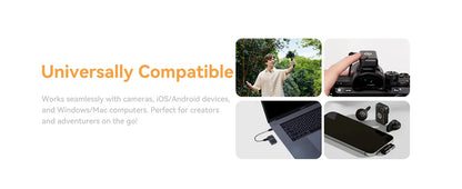 Hollyland Lark M2S Wireless Microphone for iPhone Camera Android PC Noise Cancellation Microphone for Photography Vlog Interview