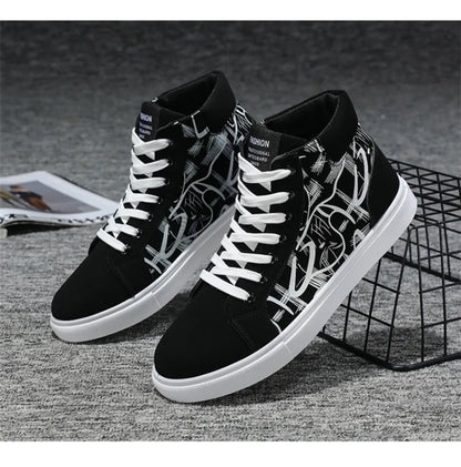 Men's Sneakers Fashion High Top Canvas Shoes Autumn New Casual Shoes for Men Lace Up Platform Vulcanized Shoes Big Size48 Tenis