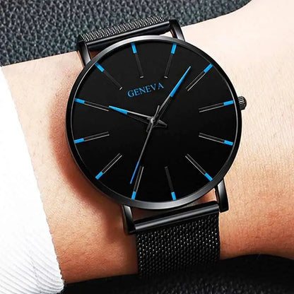 Fashion Ultra Thin Men’s Business Watches Simple Mesh Band Quartz Wristwatch Casual Man Watch Reloj Hombre
