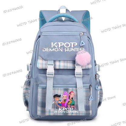 2025 Movie Print Children School Backpack KPop Demon Hunters Multi-function Knapsack Bag Students Girls New Fashion Schoolbag
