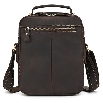 Newsbirds Leather Shoulder Bag Vintage Style Crossbody Bag Books School Bag Of Men Male Daily Messenger Bag Crazy Horse Skin