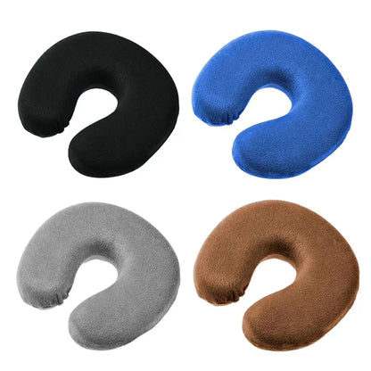 5 Colors Portable Mini Travel Pillow Ultralight Air Inflatable Memory Foam U Shaped Pillow Outdoor CampingTravel Soft Pillow