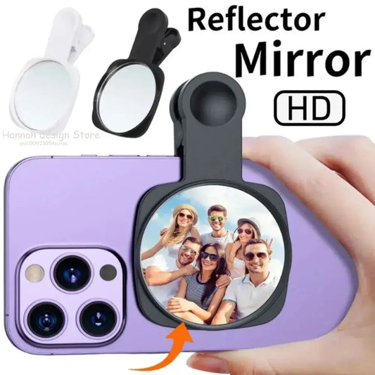 Smartphone Camera Mirror Reflection Clip Kit Portable Mobile Phone Camera Mirror Clip With Storage Bag Phone Rear Selfie Mirror
