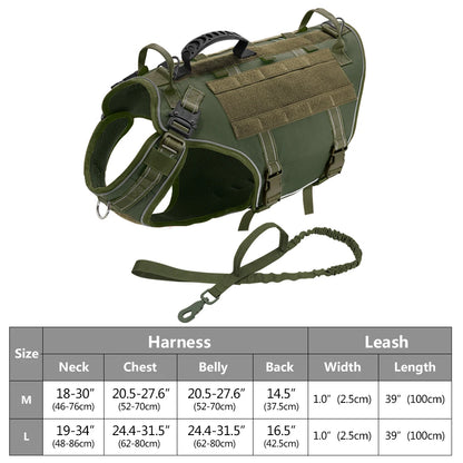 Tactical Dog Harness No Pull Adjustable Military Pet Training Harness Molle Vest With Handle For Medium Large Dogs Outdoor Hike