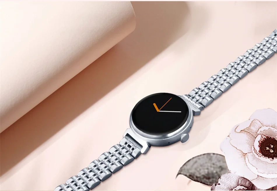 AMOLED Small Screen Fashion Women Smart Watch 454*454 HD Pixel Screen Always Show Time Bluetooth Call Smartwatch Metal Body 2023