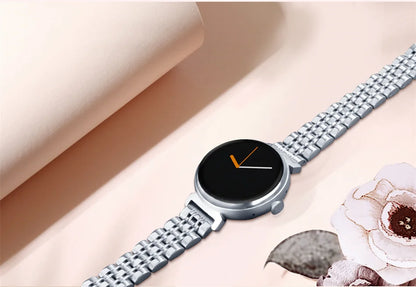 1.04 inch AMOLED Screen Fashion Ladies Smart Watch Screen Always Display Bluetooth Call Smartwatch Metal Body Small Screen Watch