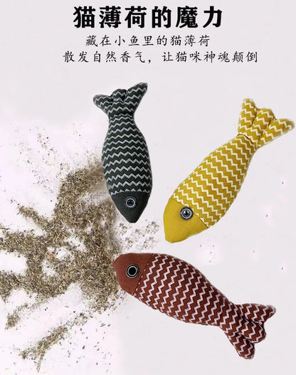 Cat Toys Saury Fish Crinkle Sound Soft and Durable Interactive Kitten Kicker for Indoor Kitty Exercise for All Breeds