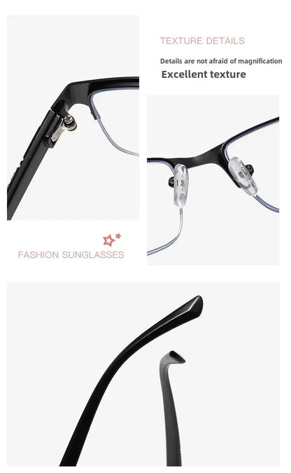 Metal Frame Far Sighted Eyeglasses with Sunshades Smart Photochromic Multifocal Reading Glasses Men Business Presbyopia Eyewear