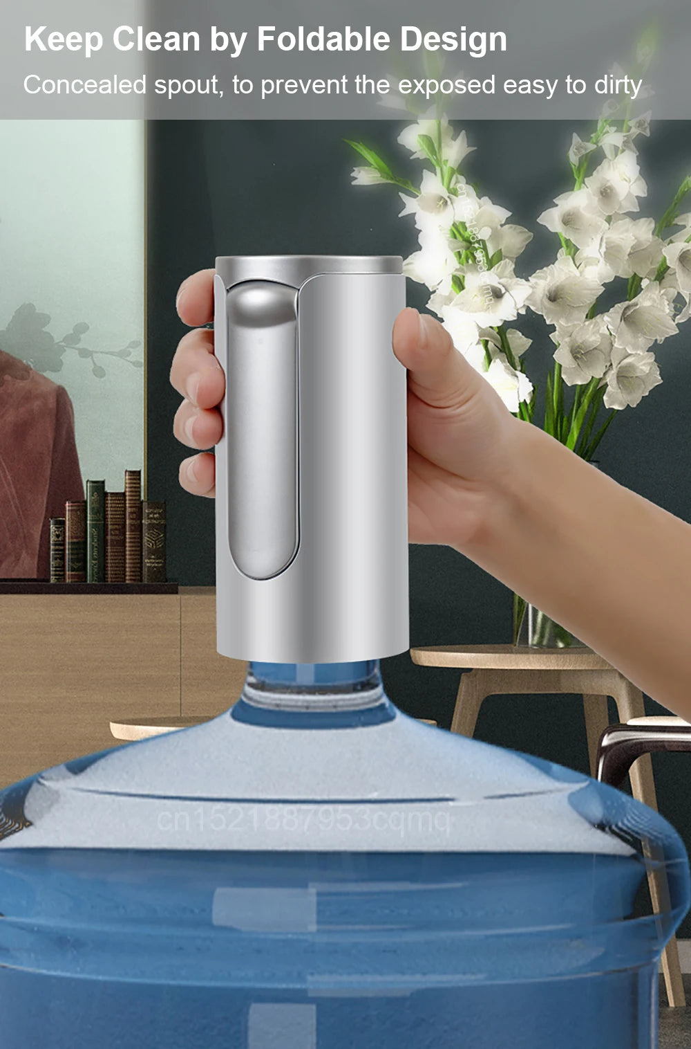 Electric Water Gallon Pump Automatic Water Pump 19 Liters Foldable Desktop Water Bottle Pump USB Rechargeable Water Dispenser