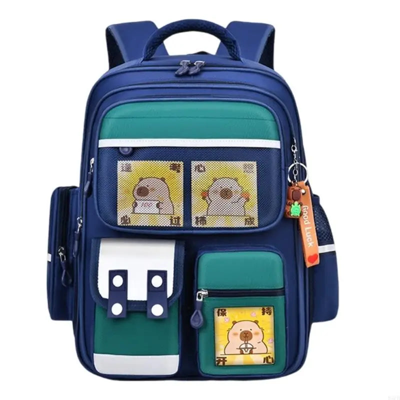 E8FB Lightweight Capybara Backpack for Kids Lovely and Breathable School Bag with Large Storage Space and Adjustable Strap
