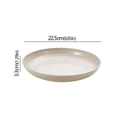 Wheat Straw Solid Color Round Plates Salad Dessert Dinner Reusable Microwave Safe Anti Fall And Shatter Plates Fruit Plate