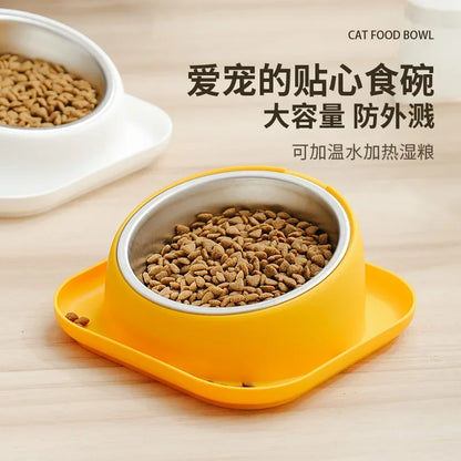 Pet bowl cat bowl oblique mouth bowl dog food bowl anti-knock dog bowl wholesale dog bowl drinking water integrated pet feeder