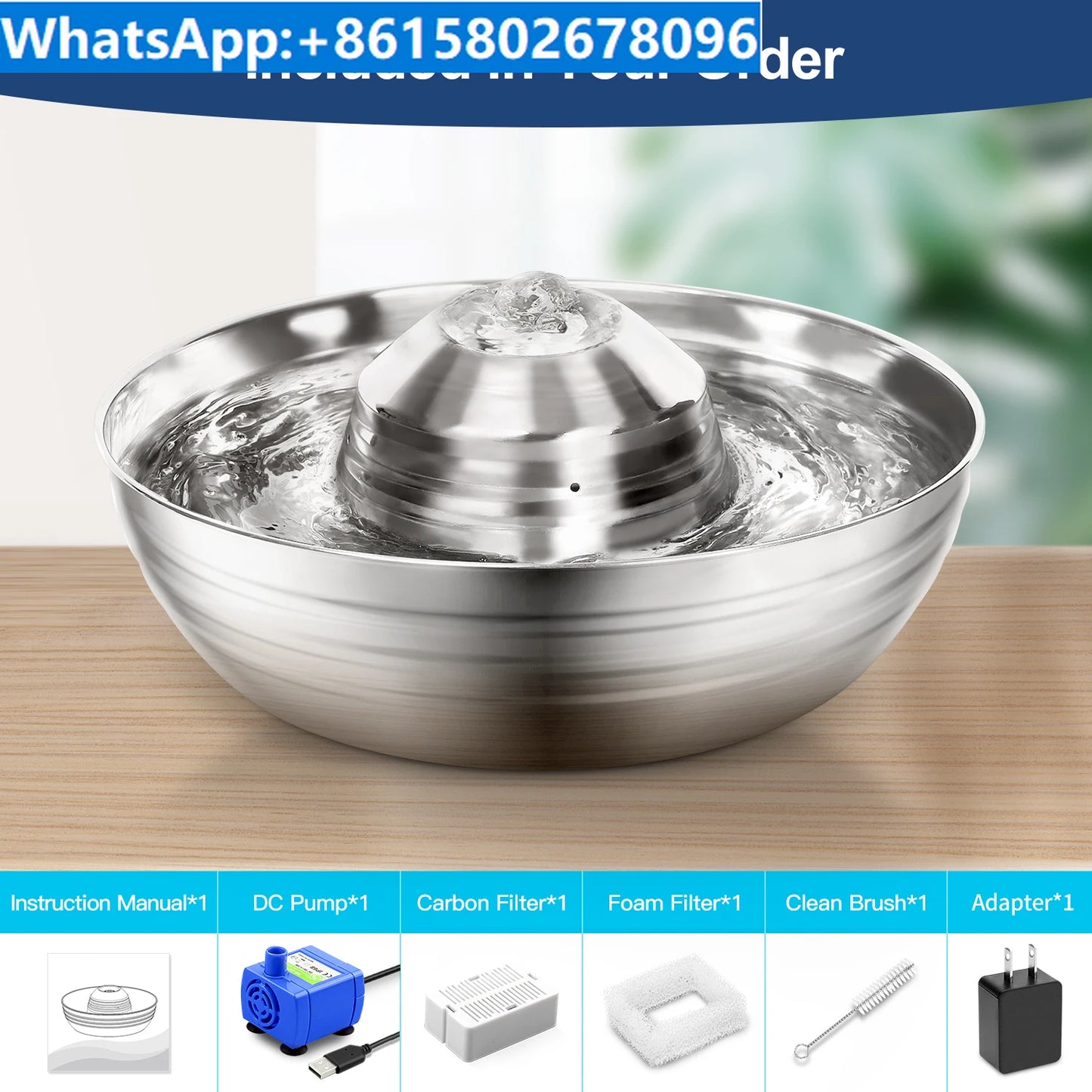 Easy to clean filter pet bowl automatic feeder water supply pipe without overflow