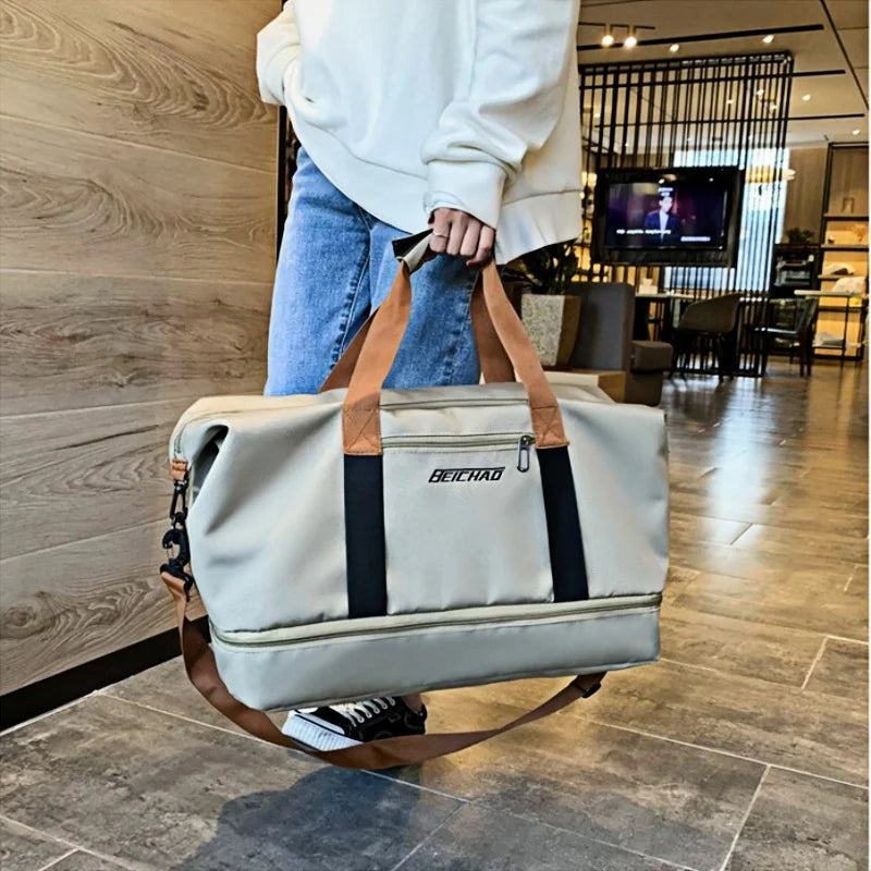Large Capacity Travel Fitness Bag Waterproof Portable Sports Duffel Bag for Men Short Distance Workout Chest Shoulder Carryall