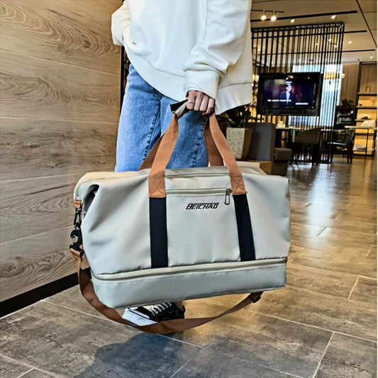 Large Capacity Travel Fitness Bag Waterproof Portable Sports Duffel Bag for Men Short Distance Workout Chest Shoulder Carryall