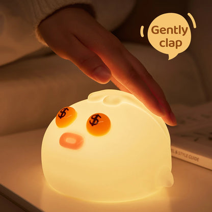 3-Speed Dimming Night Light Type-C Charging Fun Pat Light Bedside Table Soft Light with Sleeping Light Ambient Light for Bedroom