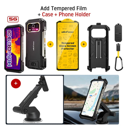 Ulefone Armor 27T Pro 5G Rugged Phone 10600mAh Android 14 Smartphone 50MP+64MP Night Camera 6.78" 120Hz 24GB+256GB NFC Mobile