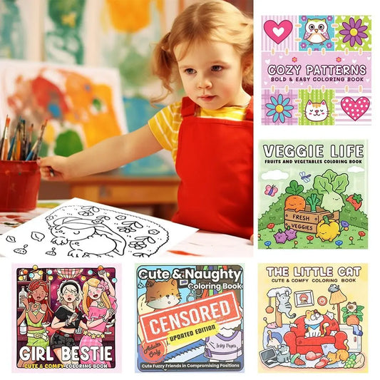 Creative Cartoon Coloring Book Educational Painting Gift Graffiti Painting Book Stress Relief Doodles Book for Adults And Teens