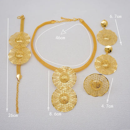2023 Fine Jewelry Sets For Women Dubai Bridal Wedding Gifts Necklace Bracelet Earrings Ring Jewellery Set African Bead jewelry