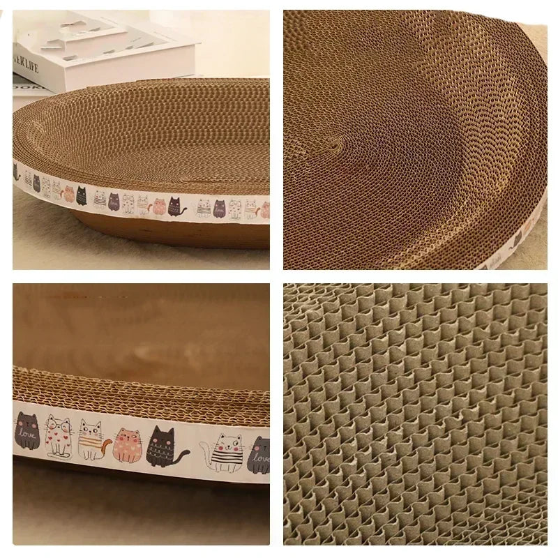 Cat Bed & Scratching Post 2-in-1 - Wear-Resistant Round Nest, Ripple Design for Sleeping/Claw Grinding, Multi-Functional