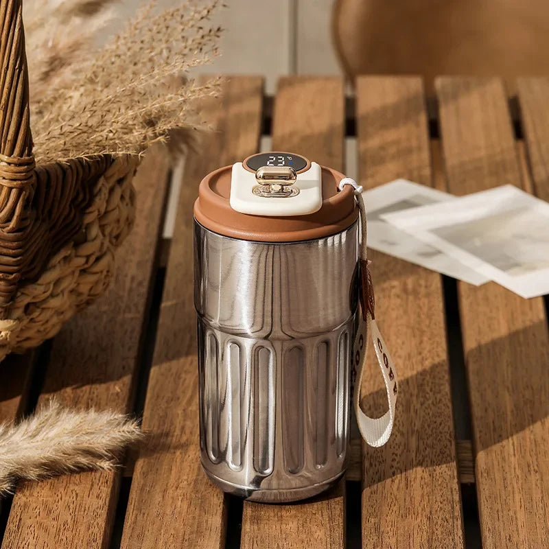 Double-layer Stainless Steel Vacuum Insulated Water Cup with Intelligence Temperature Display Thermal Travel Mug Coffee Hot Cup