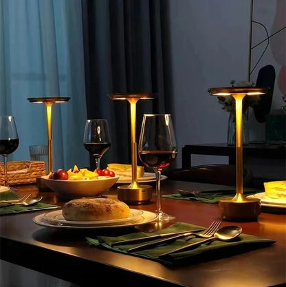 USB Charging Table Lamp Aluminum Restaurant Bar Desk Lamp Dimming Atmosphere USB Charging Touch Switch Decoration