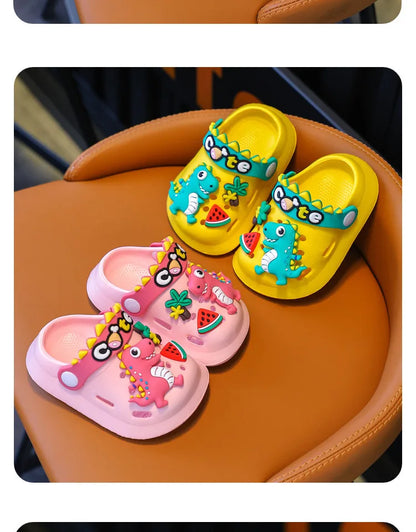 Summer Boy's Sandals Cute Crocodile Girl's Garden Shoes Soft Sole Baby Breathable Non-slip Lightweight Outdoor Beach Slippers