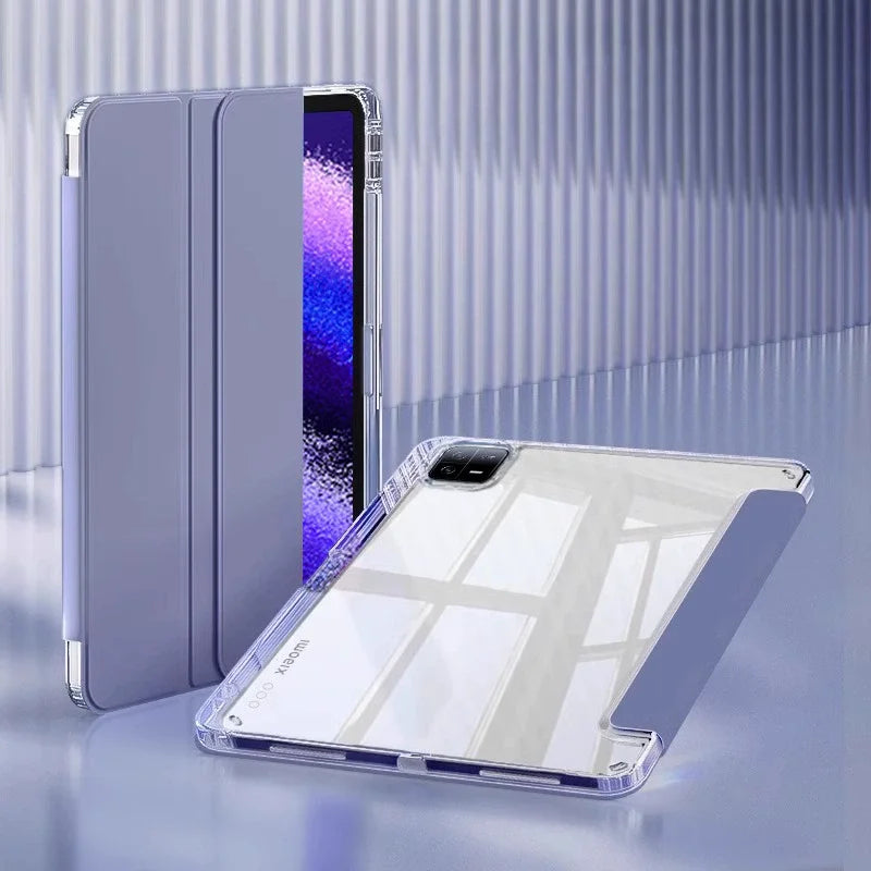 Case for Xiaomi Mi Pad 5 6 Pro 11 7 PRO 11.2 HD Transparent Case Redmi pad SE 11 Pad 2 2025 PRO 12.1" with Awake / Sleep Cover