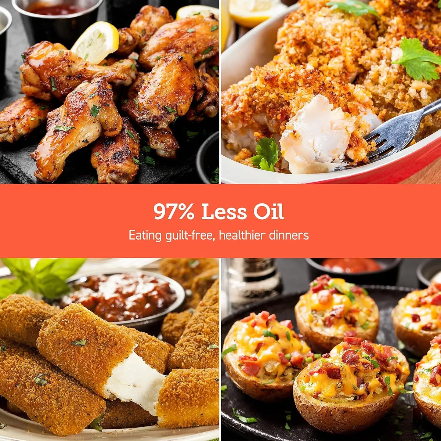 Air Fryer 4 Qt, 7 Cooking Functions Airfryer, 150+ Recipes on Free App, 97% less fat Freidora de Aire, Dishwasher-safe, Designed