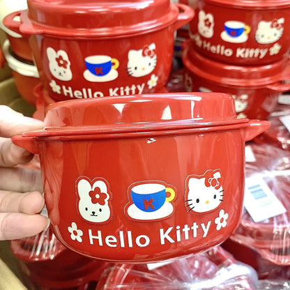 Original Hello Kitty Lunch Box Set Cute Food Storage Container Microwave Safe Pp Plastic Lunch Box Cute Gift