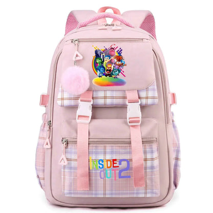 Inside Out 2 Girls Anime Cute Backpack Boy Cartoon Printed Schoolbag Children Large Capacity Book Bag Kids Shoulders Bag