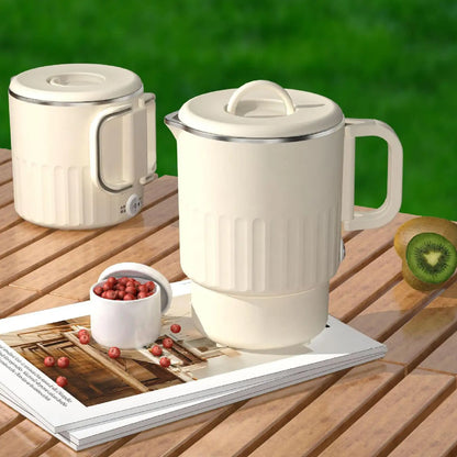 Travel Foldable Kettle 1L Folding Electric Kettles For Boiling Water Fast Boiling Machine With Steamed Egg Rack For Picnic