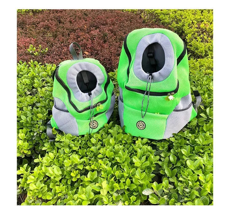 New Double Shoulder Portable Travel Backpack Outdoor Pet Dog Carrier Bag Pet Dog Front Bag Mesh Backpack