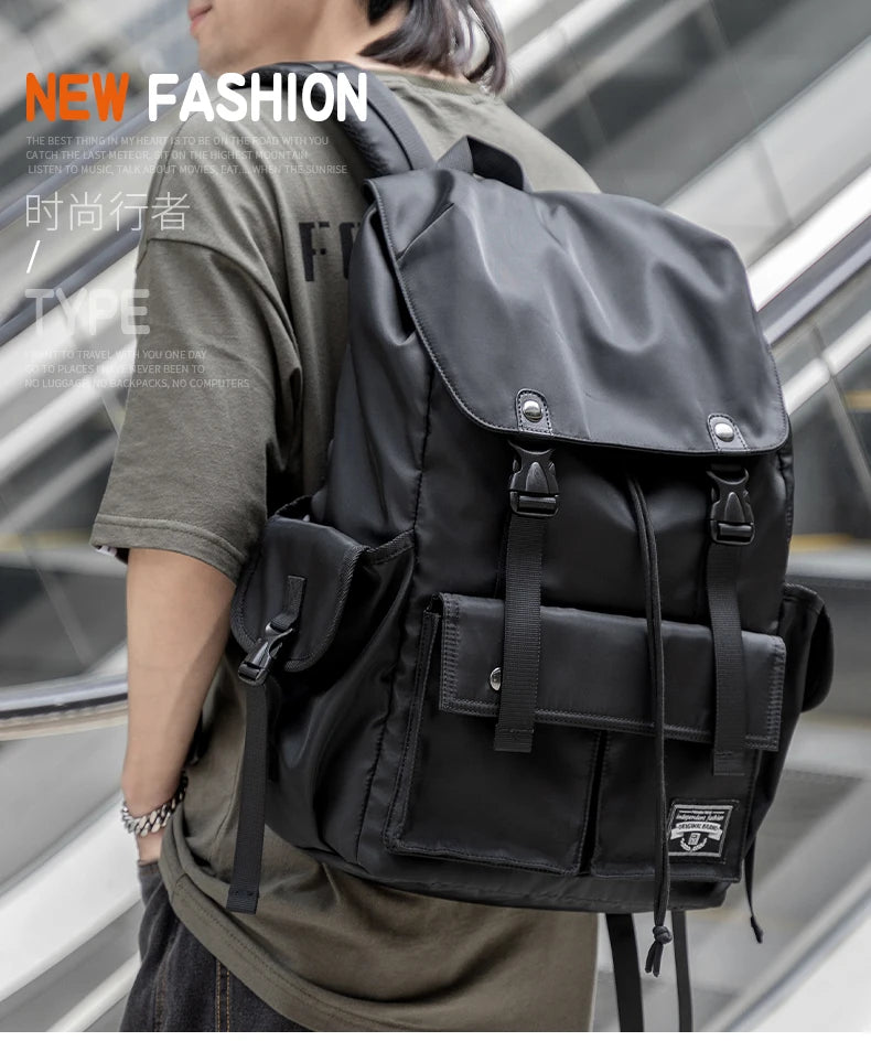 Fashion Waterproof Large Capacity Drawstring Backpack for Men Oxford Durable Travel College Student Laptop School Bag Bookbag