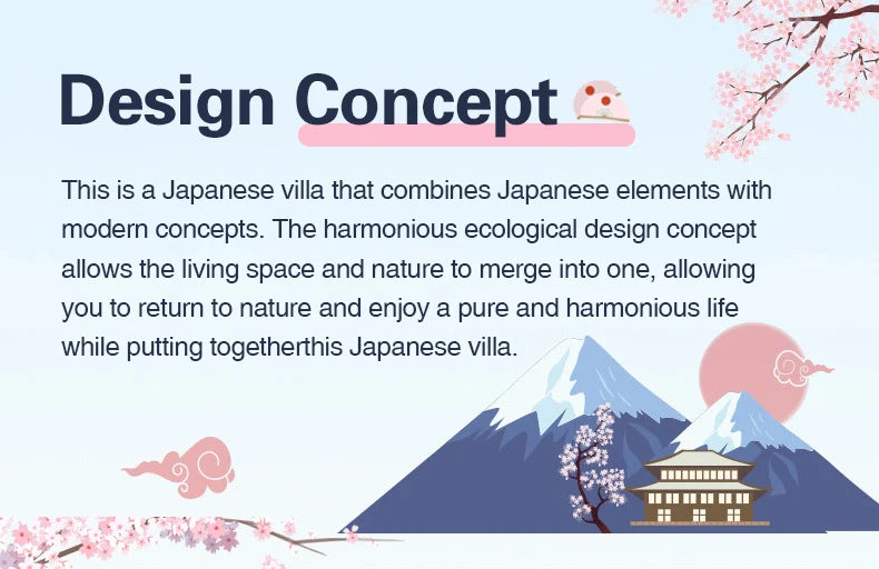 Cutebee DIY Dollhouse Super Mini Scale Miniature Dollhouse Japanese Garden Building Kit Toys for Birthday Gifts