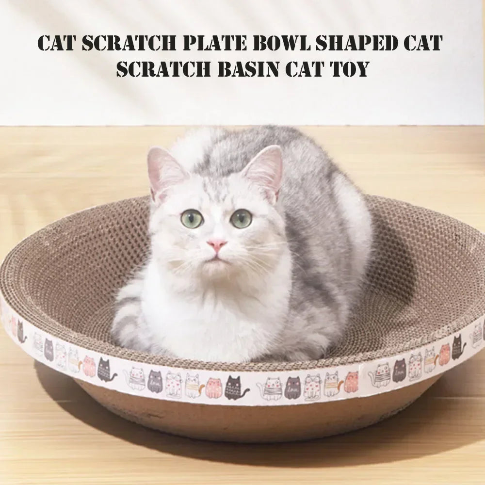 Cat Scratching Board Claw Sharpener Cat Nest No Shavings Corrugated Paper No Debris Cat Paw Basin Wear Resistant Bowl Shaped Toy